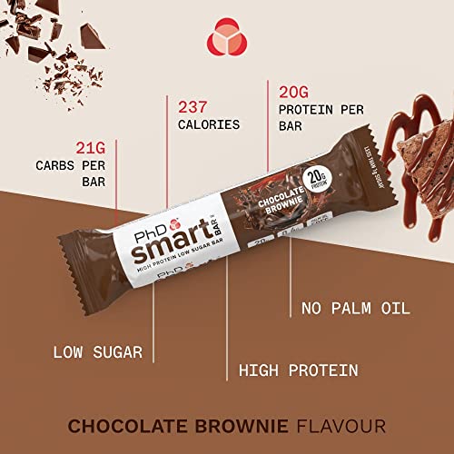 PhD Smart Protein Bar, High Protein, Low Sugar, Chocolate Brownie Flavour