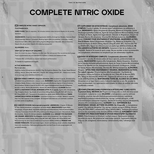 180 Bulk Nitric Oxide Capsules, Pre Workout