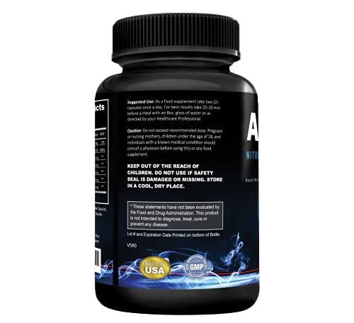 Powerful NO Booster for Muscle Growth | 60 Vege Caps