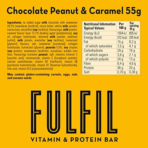 Fulfil Protein Bars - Chocolate Peanut & Caramel Flavour