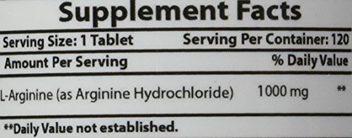 Promotes Nitric Oxide Synthesis - L-Arginine 1000mg