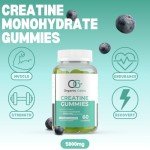 Vegan Blueberry Creatine Monohydrate Gummies, 5000mg