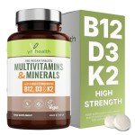 Vegan Multivitamins with B12, D3, K2 & Minerals