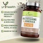 Vegan Multivitamins with B12, D3, K2 & Minerals