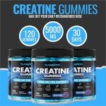 Creatine Gummies 5000mg - Blueberry Flavor 120 Count