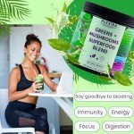 Plexira Super Greens Powder with Mushrooms – Mango Mix