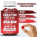 PureWellness Creatine & BCAA Gummies - Strawberry Flavor