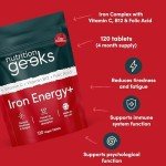 High Strength Iron Tablets with Vitamin C & B12