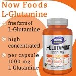 Now Foods L-Glutamine 1000mg - 120 Capsules