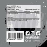 Warrior Creatine Monohydrate Tablets – 3000mg, 60 Capsules