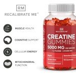 Creatine Gummies 5000mg – Strawberry Flavour – Vegan