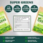 Alkaline Super Greens Powder Smoothie Booster, 40 Servings
