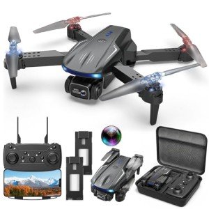 Naseto Drone with Camera 1080P for Kids Adults, Foldable HD FPV Mini Drone with 2 Batteries, One Key Take Off/Land, Altitude Hold, Headless Mode, 360°Flip, Gravity Control, Gestures Selfie, 3 Speed Mode, Waypoint Fly