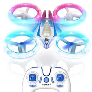 Force1 UFO 4000 Mini Drone for Kids - LED Remote Control Drone, Small RC Quadcopter for Beginners, 2.4GHz Remote Control, 360 Flips, 2 Speed UFO Flying Toy for Kids, 2 RC Toy Batteries