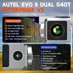 Autel Robotics EVO II Dual 640T Enterprise V3, 640*512 30Hz T~hermal&8" RYYB CMOS Sensor,10 Color Schemes, 4X lossless Zoom, 42 Min,15KM Transmission, Support Remote ID,w/Strobe/Spotlight/ Loudspeaker