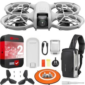 DJI Neo Drone 4K UHD Mini Quadcopter for Adults, 135g Self Flying Drone that Follows You, Palm Takeoff, AI Subject Tracking, QuickShots, (Controller-Free) Bundle with Deco Gear Accessories