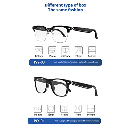 Bluetooth Audio Smart Glasses with Blue Light Blocking