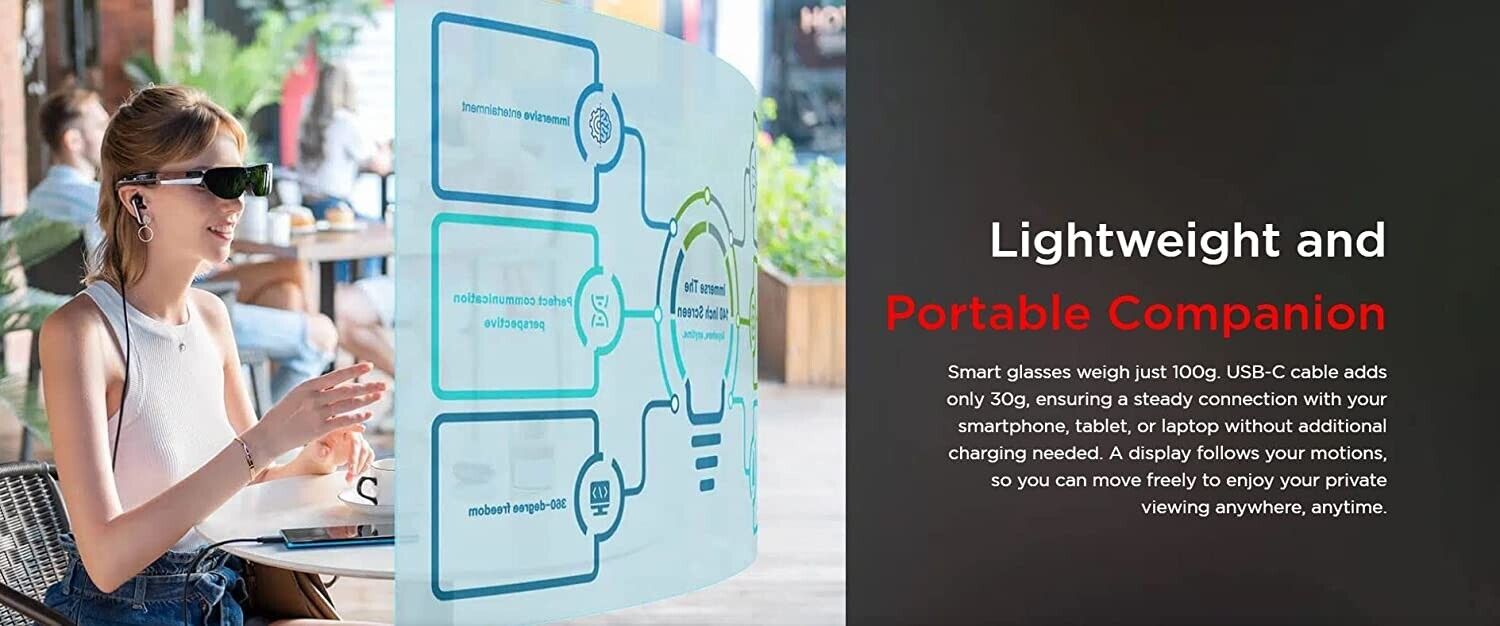 TCL NXTWEAR G Smart Glasses with Dual HD Display