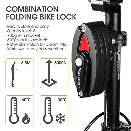 CYCLESPEED Folding Bike Chain Lock with Security Lever