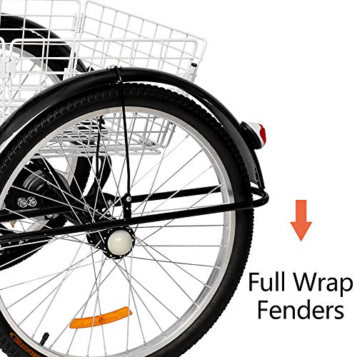 PEXMOR 7-Speed Adult Trike, 3-Wheel Cruiser Bike