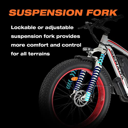 SENADA Fat Tire Electric Bike - 1000W Motor 48V 17.5Ah