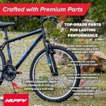 Huffy Stone Mountain Mens 26 Inch Mountain Bike, Matte Black Frame, 21-Speed Shimano Twist Shifting, Front Suspension, Comfort Saddle | 20"/24"/26" Sizes, 6-21 Speeds, Dual Suspension Available |