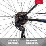 Huffy Stone Mountain Mens 26 Inch Mountain Bike, Matte Black Frame, 21-Speed Shimano Twist Shifting, Front Suspension, Comfort Saddle | 20"/24"/26" Sizes, 6-21 Speeds, Dual Suspension Available |