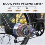 Funhang Electric Bike for Adults, 1000W Peak Ebike, 21.7MPH 50Miles City Cruiser Ebikes, 26" Step Thru Electric Bicycle with 48V Removable Battery, Adjustable Stem, Rear Rack, Front Suspension,7 Speed