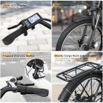 Funhang Electric Bike for Adults, 1000W Peak Ebike, 21.7MPH 50Miles City Cruiser Ebikes, 26" Step Thru Electric Bicycle with 48V Removable Battery, Adjustable Stem, Rear Rack, Front Suspension,7 Speed