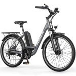 Funhang Electric Bike for Adults, 26" 1000W Peak City Cruiser Ebike, 21.7MPH 50 Miles Commuter Electric Bicycle with 48V 374.4WH Removable Li-ion Battery, Adjustable Stem, Rear Rack, Fenders, 7-Speed
