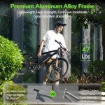 isinwheel M10 Electric Bike for Adults with 500W Motor, 20mph Max Speed, 374.4WH Removable Battery Ebike, 26" Electric Mountain Bike with 7-Speed and Front Suspension (Black)