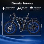Peak 3000W Fat-Tire Electric-Bike for Adults-Women-Men - Seeker24 Dual Motor Electric-Bicycle 52V 25AH Battery, 38MPH, Full Suspension Ebikes with 24 Inch for Off-Road Mountain Snow (Black-Blue)