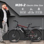 VARUN Electric Bike for Adults 500W (Peak 750W) Electric Mountain Bike, 45 Miles 20 MPH E Bike with 48V Removable Battery, 26" Tires and Front Fork Suspension