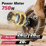 Windone E2 Electric Bike for Adults, Full Suspension, 48V13Ah Removable Battery, Up to 28MPH & 46.6 Miles (PAS), 750W Ebike with All-Terrain 4.0" Fat Tires, Cruise Control, UL Certified, Moped E-Bike