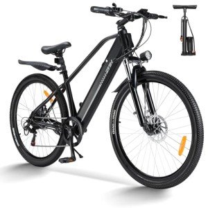 ZNH Electric Mountain Bikes for Adults 26'' 500W Peak Motor Ebikes for Adults with 36V 374.4Wh Removable Battery 70 Miles 20Mph 7 Speed City Commuter Women Electric Bicycle with Front Fork Suspension