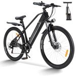 ZNH Electric Mountain Bikes for Adults 26'' 500W Peak Motor Ebikes for Adults with 36V 374.4Wh Removable Battery 70 Miles 20Mph 7 Speed City Commuter Women Electric Bicycle with Front Fork Suspension