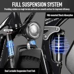 LPQVIATAS Peak 3000W Fat Tire Dual Motor Ebike 52V 23Ah Battery,26" x 4" Electric Mountain Bicycle for Adults Men 38MPH Full Lockbale Suspension Ebike 90 Mile Range Hydraulic Disc Brake（US Warehouse