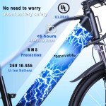 ZNH Electric Mountain Bikes for Adults 26'' 500W Peak Motor Ebikes for Adults with 36V 374.4Wh Removable Battery 70 Miles 20Mph 7 Speed City Commuter Women Electric Bicycle with Front Fork Suspension