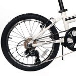 ZiZZO Campo 20 inch Folding Bike with 7-Speed, Adjustable Stem, Light Weight Frame (White)