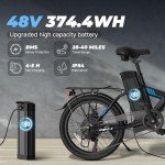 VARUN Electric Bike - Peak 750W Folding Ebike for Adults Up to 40 Miles 20MPH, 48V Removable Lithium-Battery, Stylish 20" Foldable Electric Bicycle Commuter for Women & Men