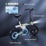 isinwheel U1 Electric Bike for Adults 750W Peak Motor, 20 mph Folding Ebike, 14" Adults Electric Bicycles with Smart Uphill, 280.8Wh Battery, 25 Miles PAS Range, Mini E Bikes for Adults and Teens