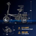 MAXSHOT 14" Electric Bike for Adults with 499.2Wh Removable Battery,28 Miles Range,22Mph Folding Ebike,Electric Bicycles with Front & Rear Suspension for Commuting Outdoor Adventures, Mini E Bikes