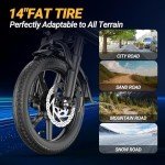 MAXSHOT 14" Electric Bike for Adults with 499.2Wh Removable Battery,28 Miles Range,22Mph Folding Ebike,Electric Bicycles with Front & Rear Suspension for Commuting Outdoor Adventures, Mini E Bikes