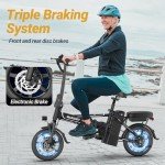 MAXSHOT 14" Electric Bike for Adults with 499.2Wh Removable Battery,28 Miles Range,22Mph Folding Ebike,Electric Bicycles with Front & Rear Suspension for Commuting Outdoor Adventures, Mini E Bikes