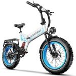 1500W Folding Electric Bike for Adults Full Suspension,52v 20AH Electric Dirt Bike with 20"x 4.0 Fat Tire, Max 30+MPH & 70 Miles Electric Bicycle, Ebike for Snow, Mountains, Road UL Certified