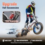 1500W Folding Electric Bike for Adults Full Suspension,52v 20AH Electric Dirt Bike with 20"x 4.0 Fat Tire, Max 30+MPH & 70 Miles Electric Bicycle, Ebike for Snow, Mountains, Road UL Certified