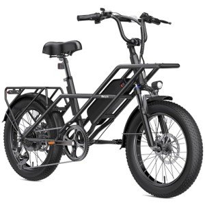 A03 Electric Bike for Adult,1200W Peak Motor,28MPH,7 Speed Gear,70Miles Max Range Ebike,48V 13A Battery,20''x3.0'' Fat Tire Moutain e Bike,Dual Suspension and Disc Brake Bicycle (Black)