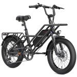A03 Electric Bike for Adult,1200W Peak Motor,28MPH,7 Speed Gear,70Miles Max Range Ebike,48V 13A Battery,20''x3.0'' Fat Tire Moutain e Bike,Dual Suspension and Disc Brake Bicycle (Black)