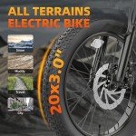 A03 Electric Bike for Adult,1200W Peak Motor,28MPH,7 Speed Gear,70Miles Max Range Ebike,48V 13A Battery,20''x3.0'' Fat Tire Moutain e Bike,Dual Suspension and Disc Brake Bicycle (Black)