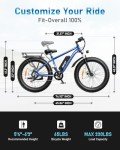 AMYET EB26 Electric Bike for Adults Peak 1800W Electric Bicycle 48V 15AH (720WH) Battery Electric Bike 26" Fat Tire Mountain 32mph 7 Speed Gears Shock Absorber Ebike (Blue)